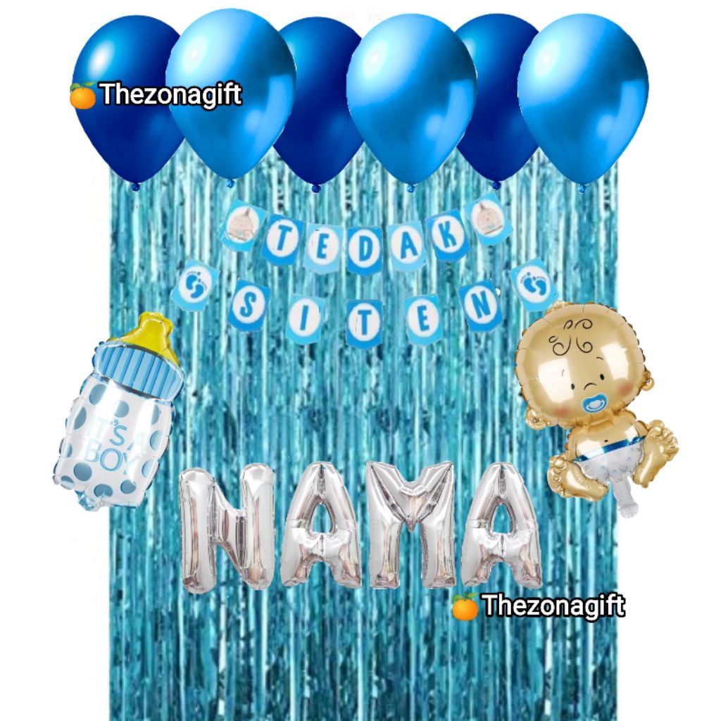 PAKET DEKORASI TEDAK SITEN || BABY BOY || BABY GIRL || BALON FOIL KARAKTER || SET DEKORASI TEDAK SIT