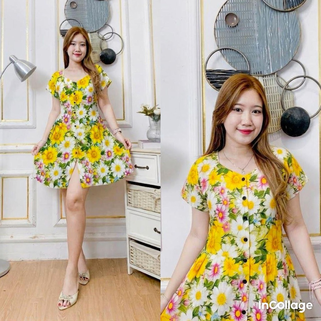 Daster becca/dress becca/bumil busui/full kancing/pendek/daster anti pelakor/daster sexy/katun rayon