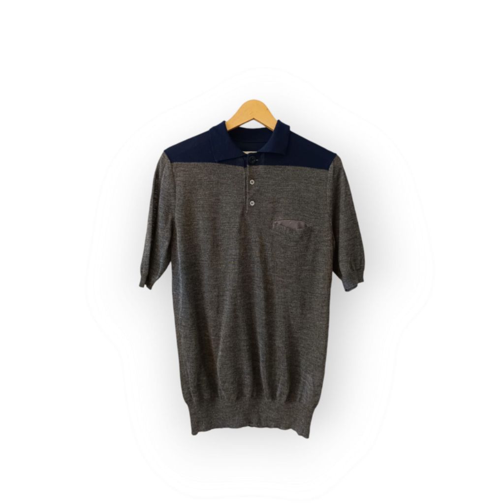 Sacai Cashmere Pocket-front polo shirt