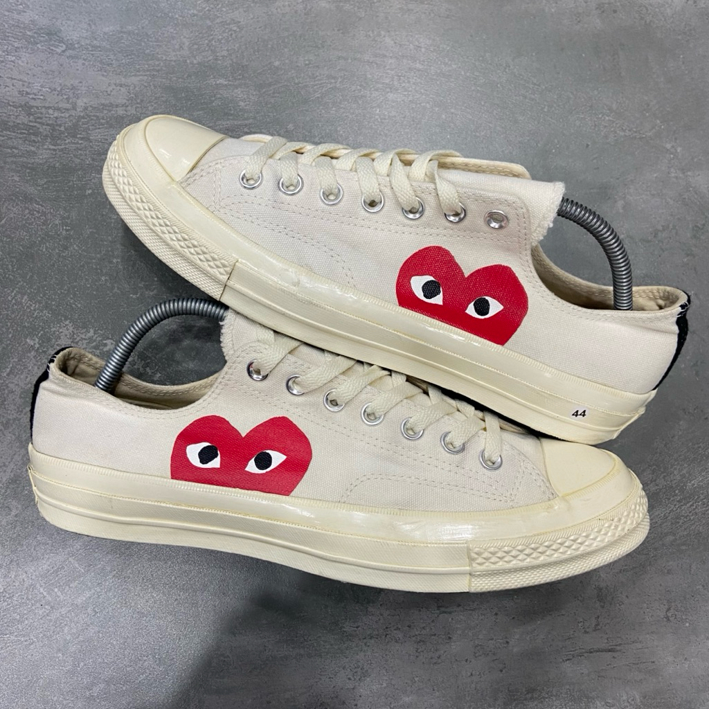 [Size 44] Rare Comme des Garçons x Converse Chuck Taylor All Star 70S OX Low ‘Play’ White 2018 (1502