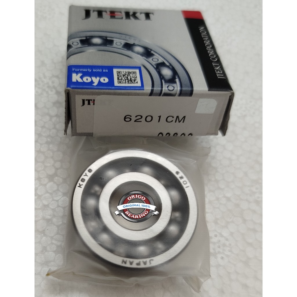 Bearing 6201 KOYO 6201CM Open  Laher KOYO 6201CM (ID 12mm, OD 32mm, T 10mm) Bearing KOYO 6201CM KOYO
