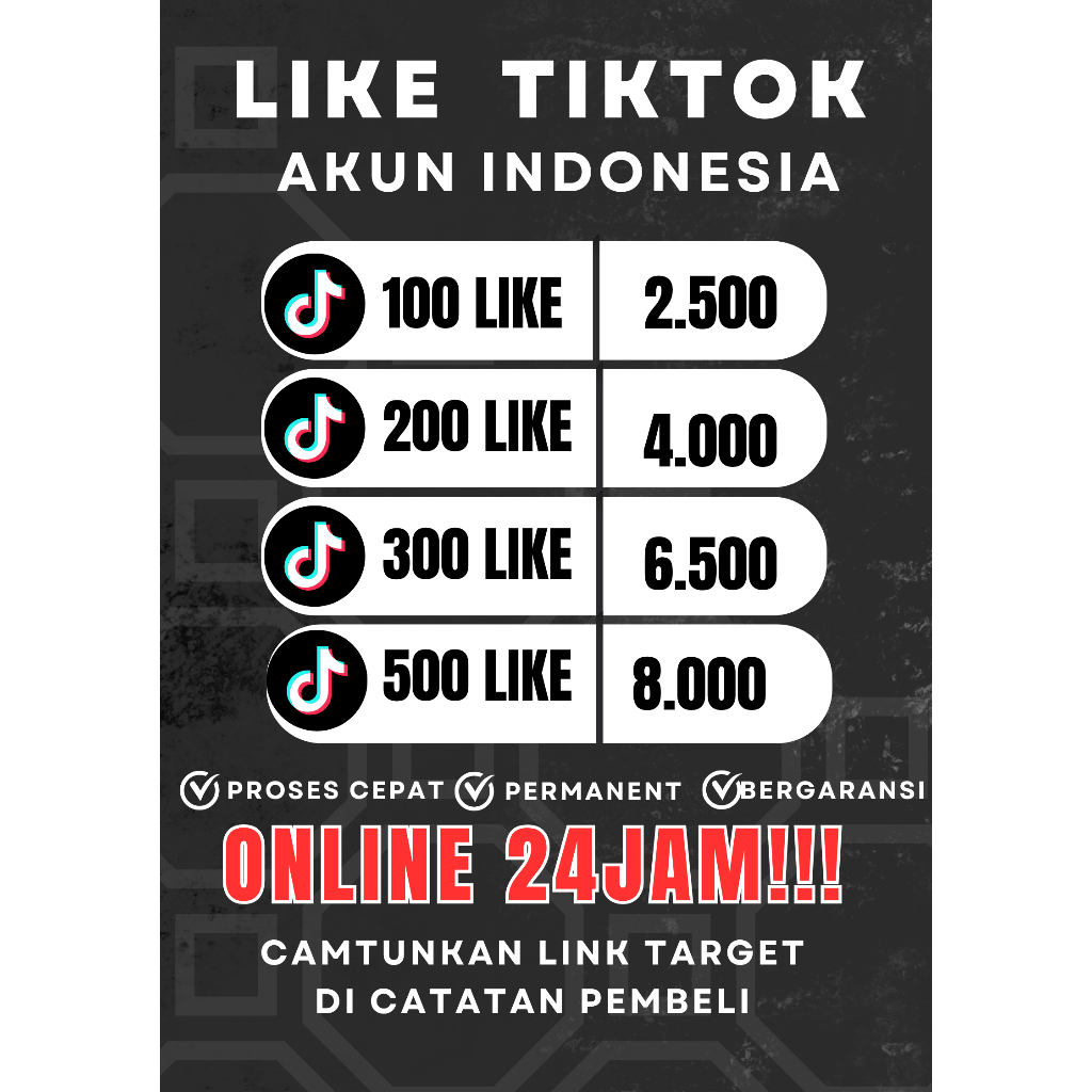 LIKE TIKTOK INDO MURAH