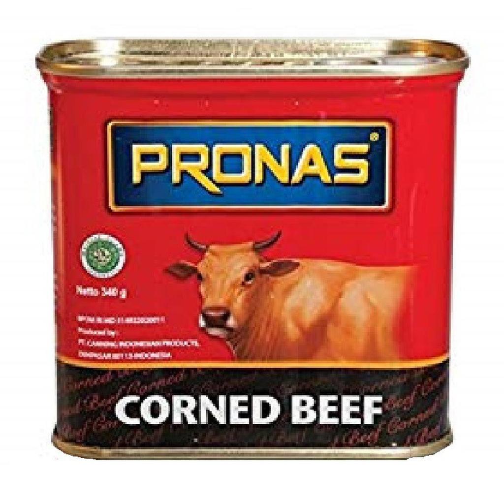 PRONAS Corned Beef Meat Kornet Daging Sapi Kombinasi Combination Kaleng Can 340gr 340 gram Makanan I