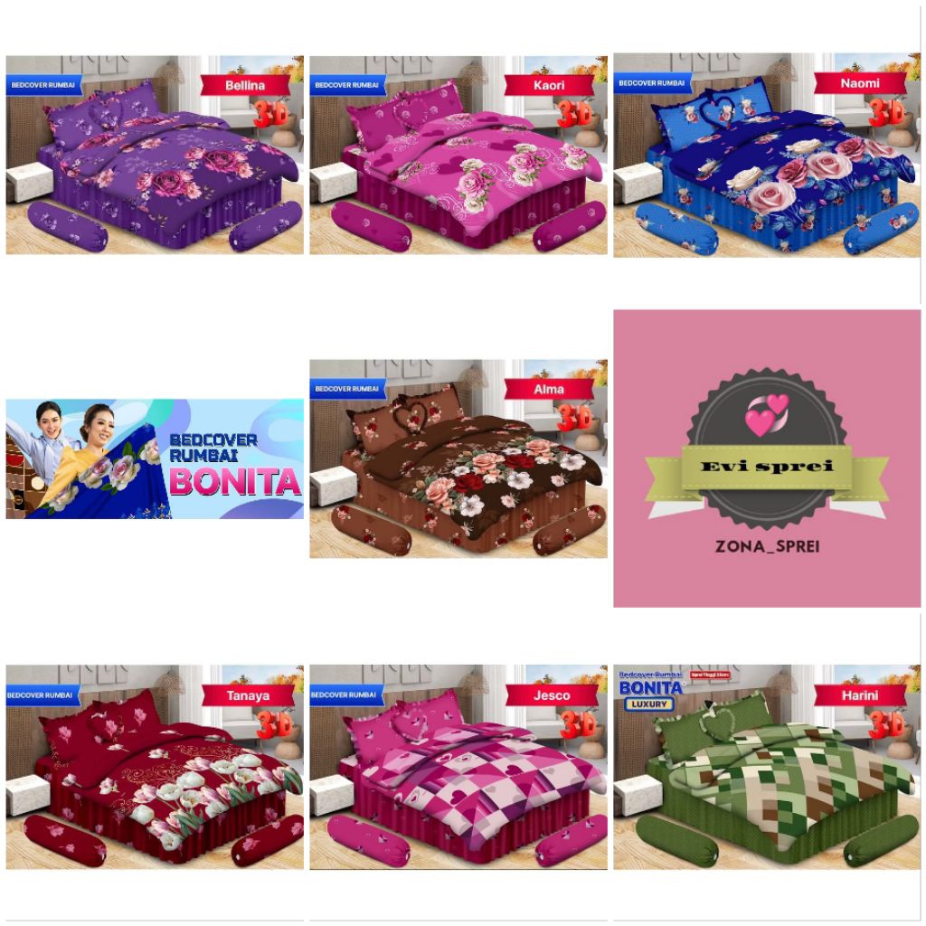 Bedcover set rumbai bonita 180x200 bed cover rumbay bonita original