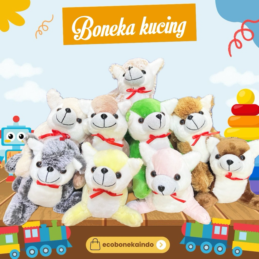 Boneka kucing mini obral lucu boneka karakter kucing cat korea mini lucu duduk tegak berdiri ecobone