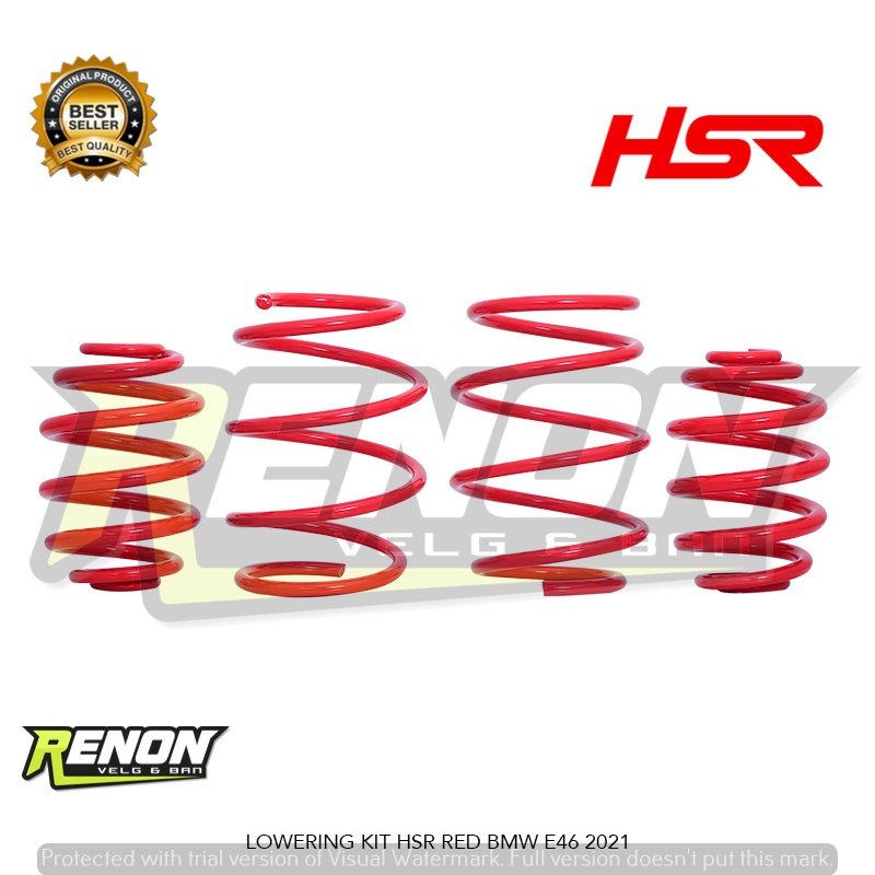 LOWERING KIT PER CEPER BMW E46 PNP MEREK HSR RED DEPAN BELAKANG