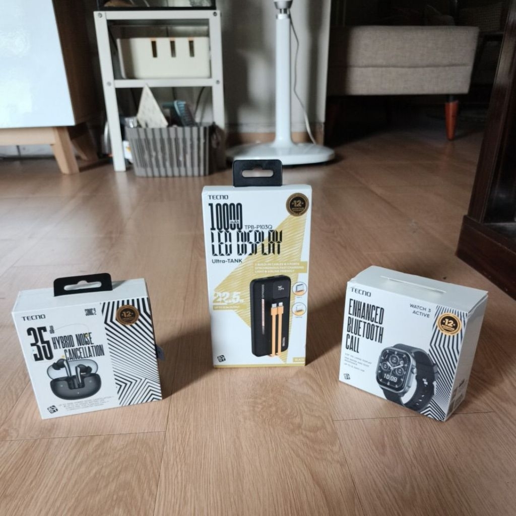 tws powerbank smartwhach tecno