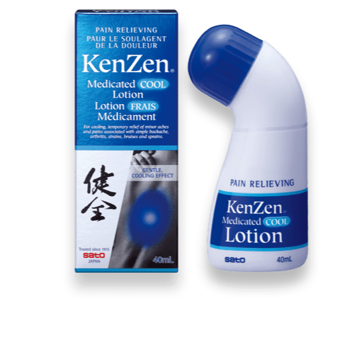KenZen Medicated Cool Lotion 40ml - Roll-On - Pain Relieving, Gentle Cooling Effect - IMPORT JAPAN