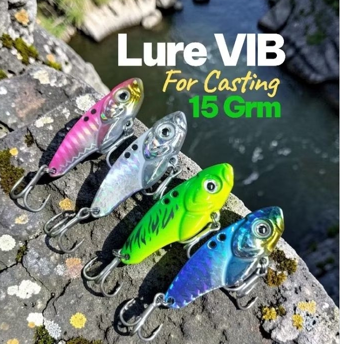 Lure VIB 15 GRAM FOR JIGGING AND CASTING FISHING LURE METAL SPINNER LONG CAST MANCING LAUT DAN MUARA