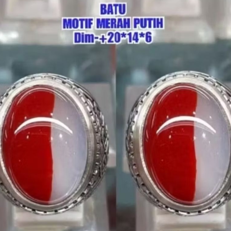 Cincin batu motif merah putih