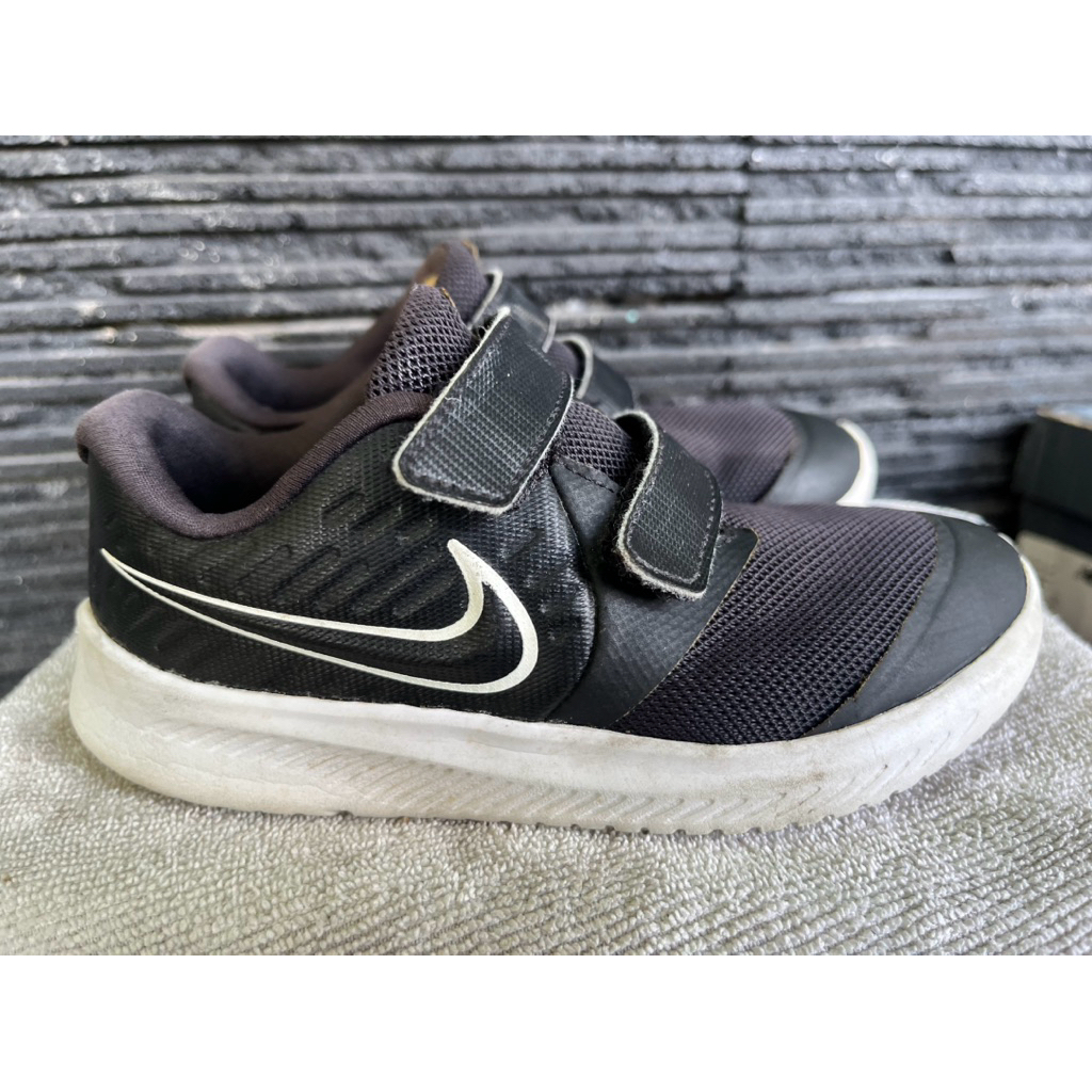 (PRELOVED) Nike star runner 3 kids black Original 100% sepatu sneakers hitam anak