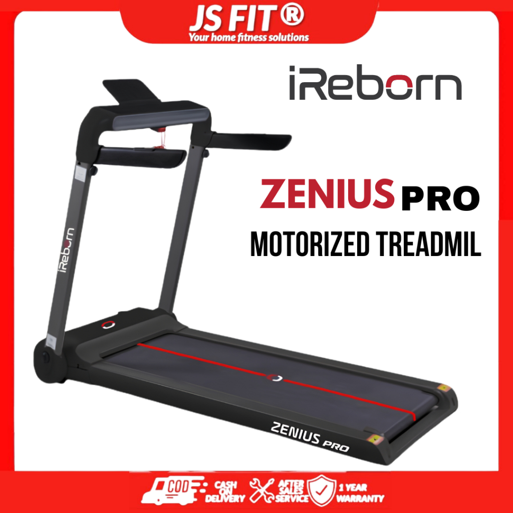 Treadmill Elektrik iReborn Zenius Pro - Alat Fitness Rumahan, Layar Sentuh, 15 Incline