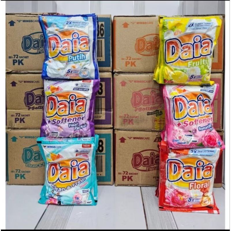 6 Sachet - Daia PK Daia Renteng 6 Sachet Detergent Bubuk deterjen Bubuk Daia