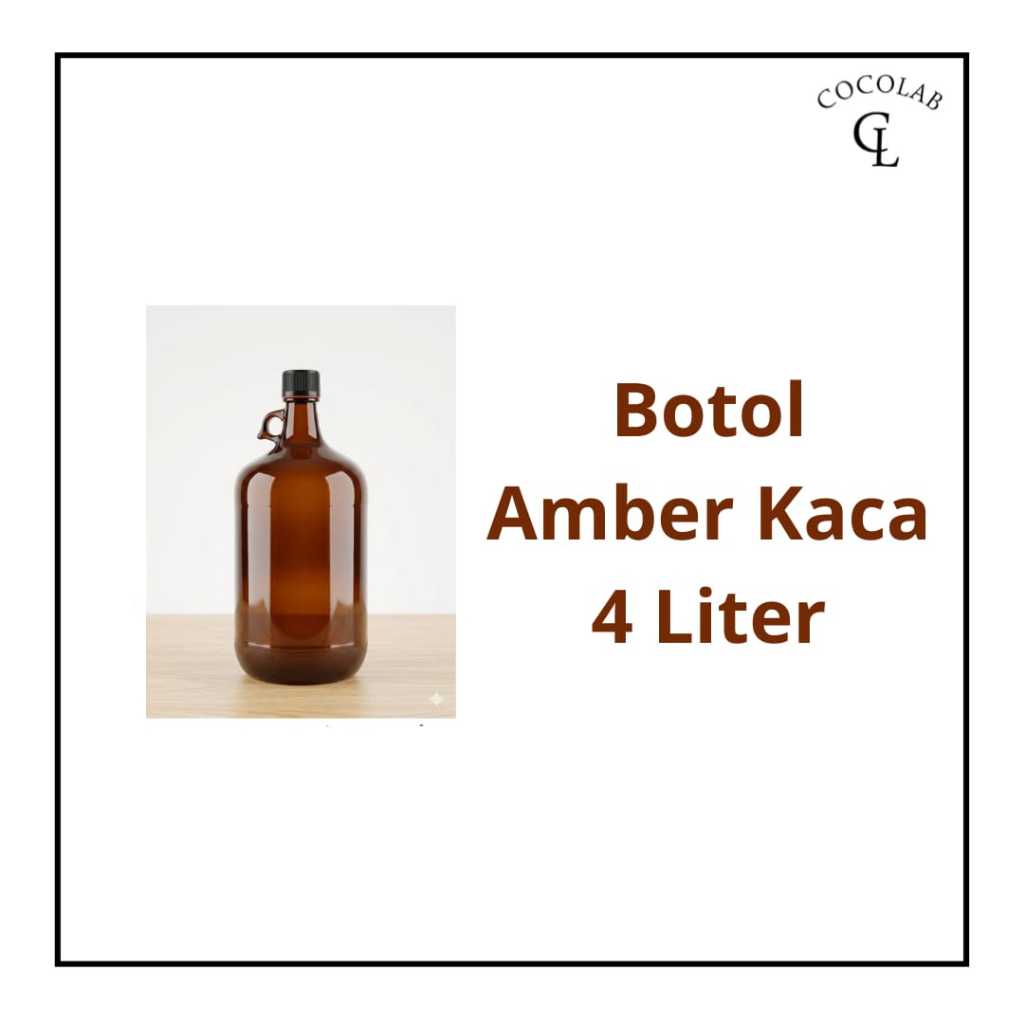 Botol Kaca Coklat Besar 4 Liter Vintage - Botol Amber Jadul Antik - Vas Bunga Unik / Pajangan Cafe