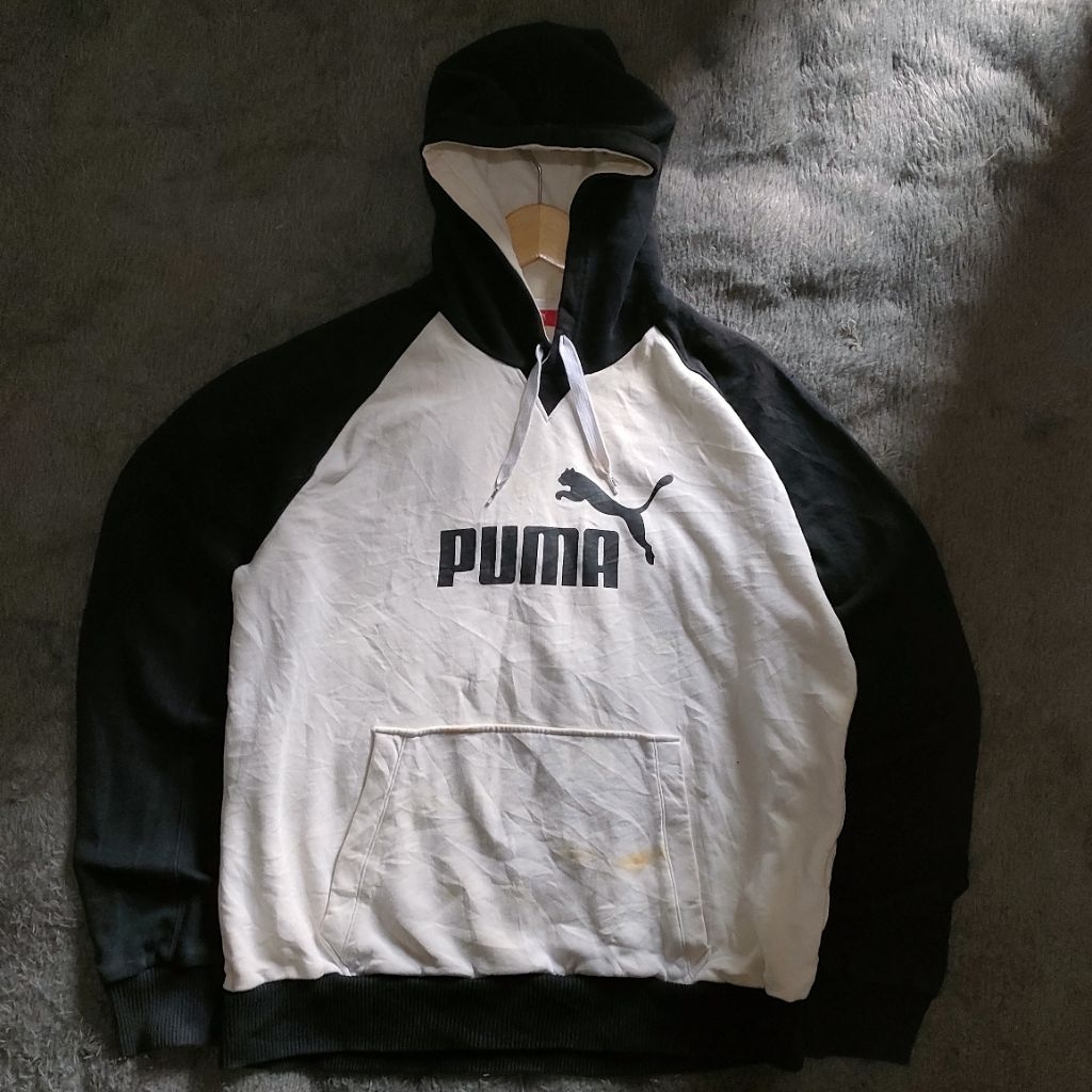 Puma 2 Tone Colour Big Logo Iconic Puma Hoodie Casual Baby Terry XL
