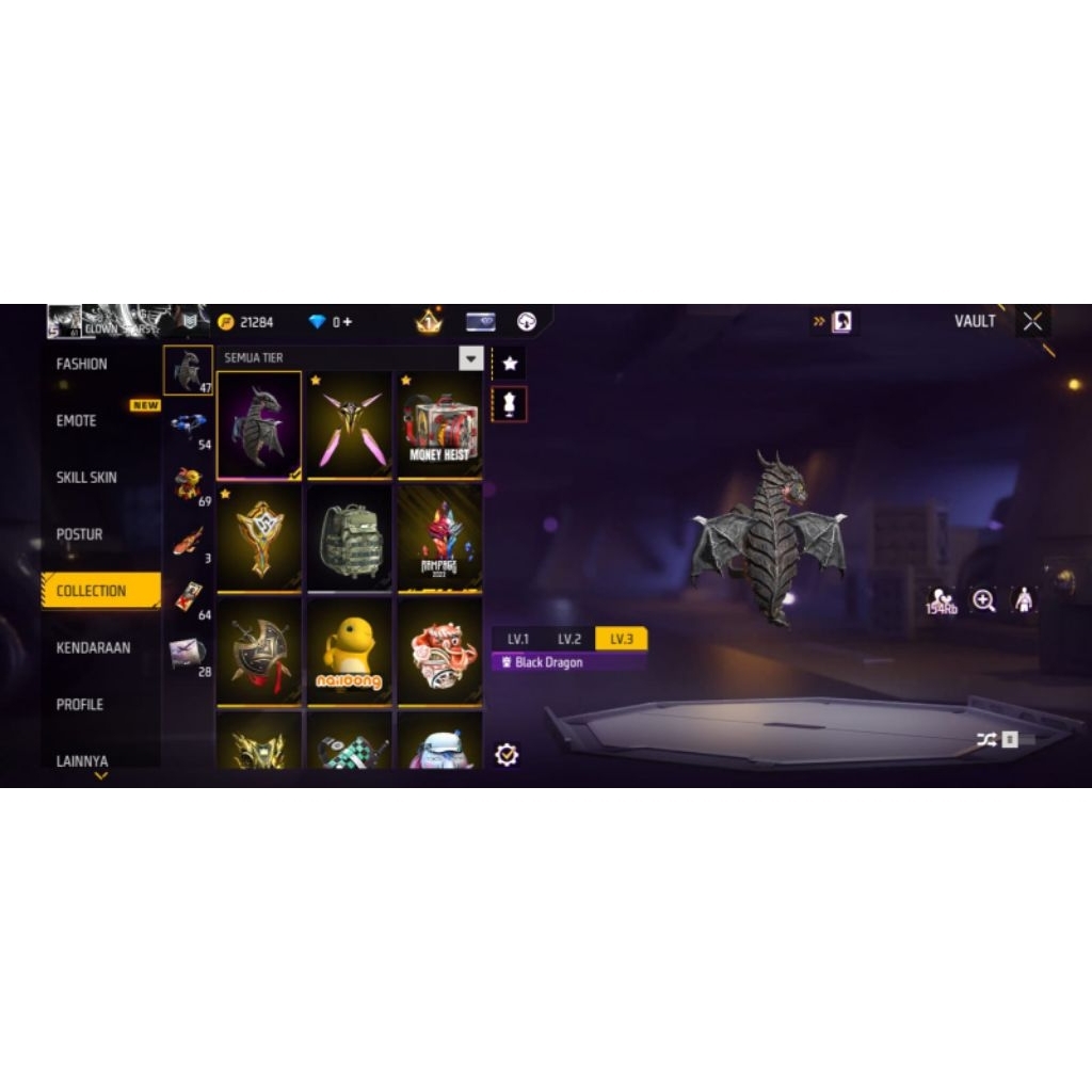 AKUN FF SPEK SG EVO OTW MAX COWOK/CEWEK