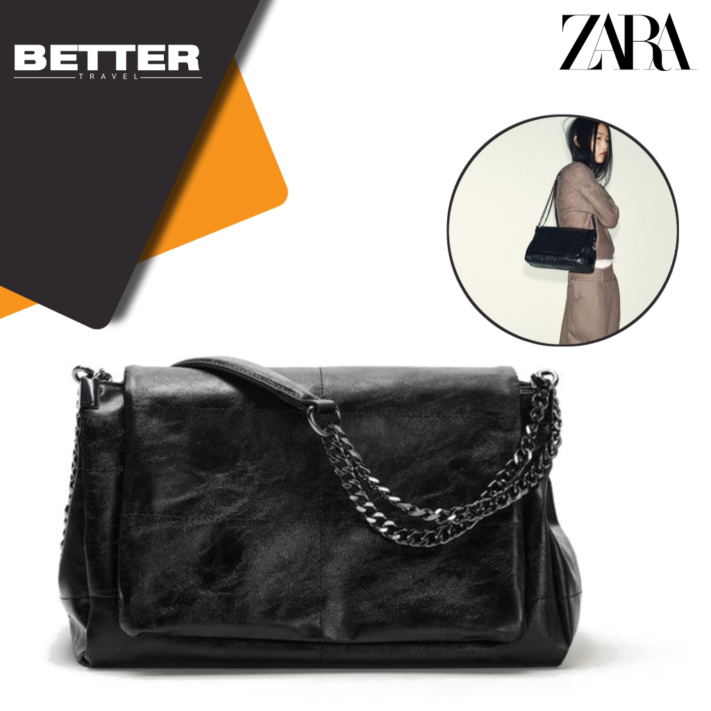 ZARA tas wanita selempang bahu besar crossbody bag kasual formal sling bag