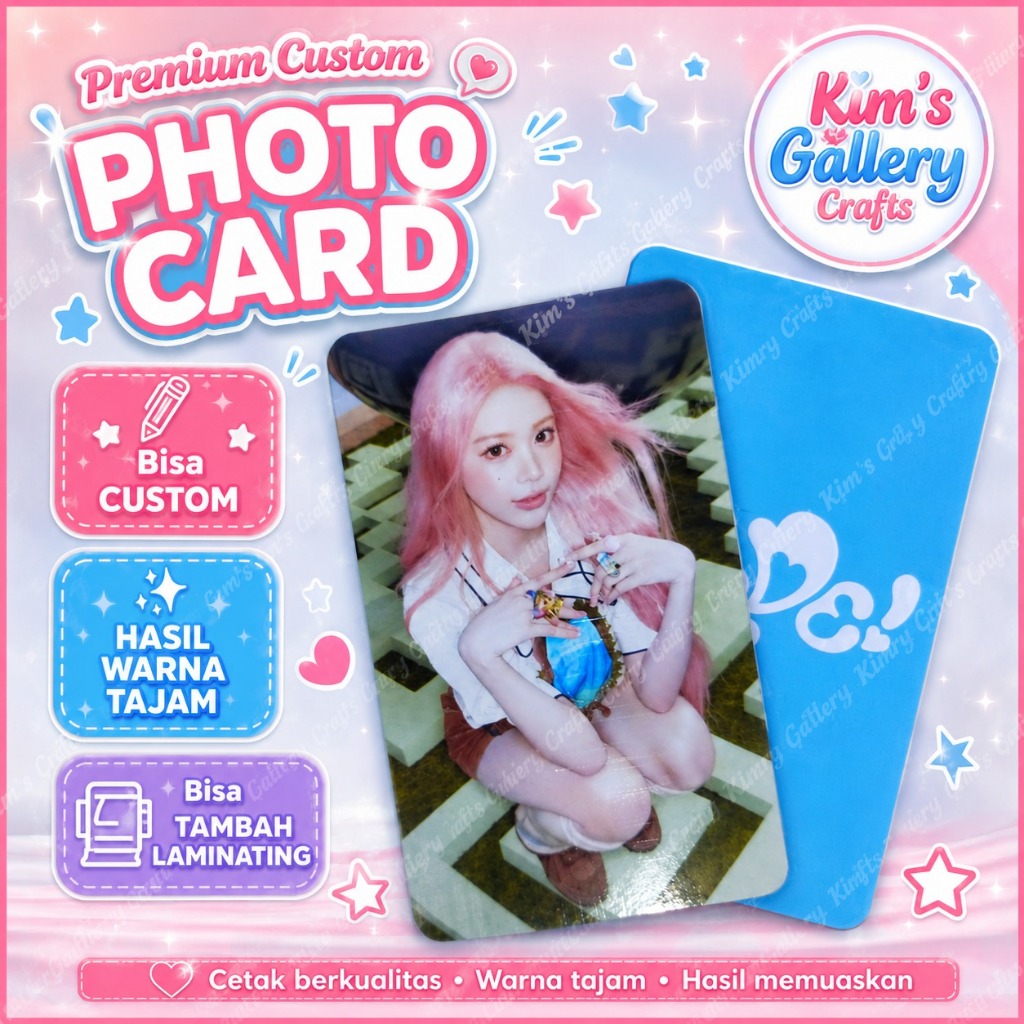Custom Photocard KPop / Non-Kpop Dua Sisi Kertas Photo Glossy 250GSM