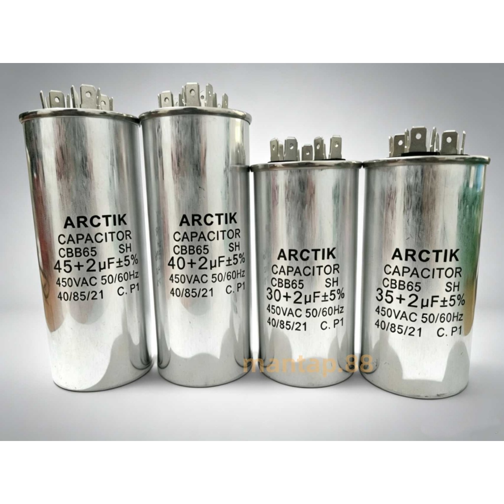 (4) Kapasitor AC 3 Kaki CBB65 15+2/20+2/25+2/30+2/35+2/40+2/45+2 UF /Capasitor