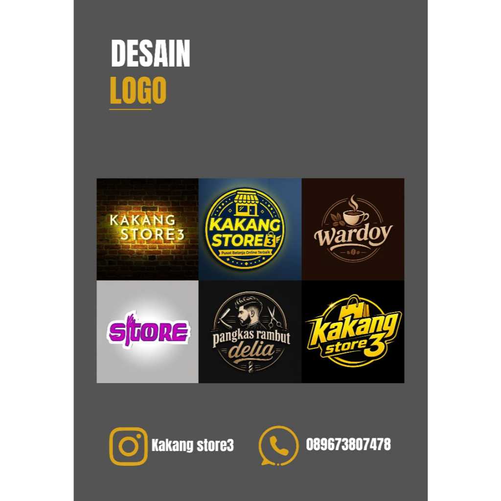 Jasa Desain Logo Profesional | Logo UMKM, Olshop, Cafe, Barbershop & Gaming