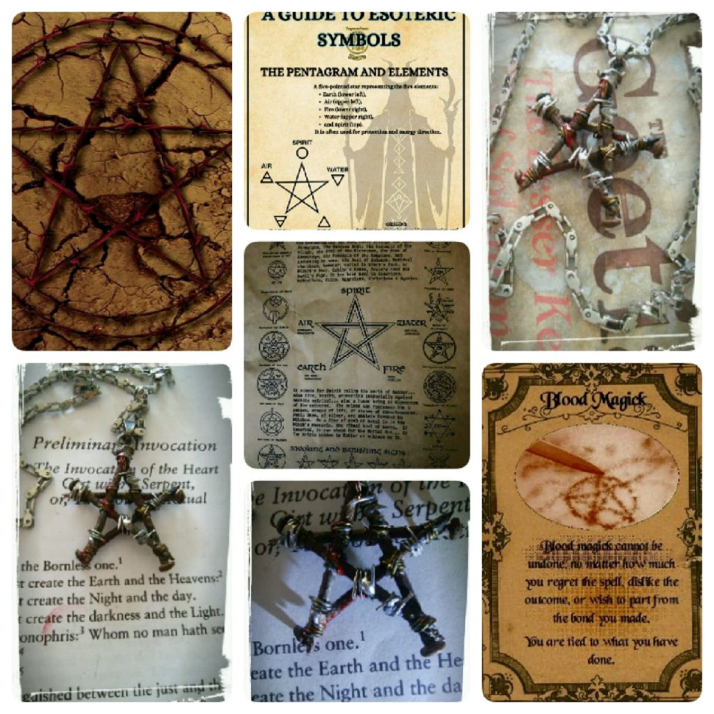 Kalung Pentagram Rust Barbed Wire Gothic Vintage 666 Pentagram Goetia Solomon Raja Sulaiman Gothic V