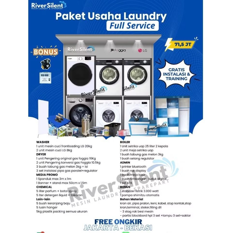 paket usaha laundry 71,5 juta | paket mesin laundry