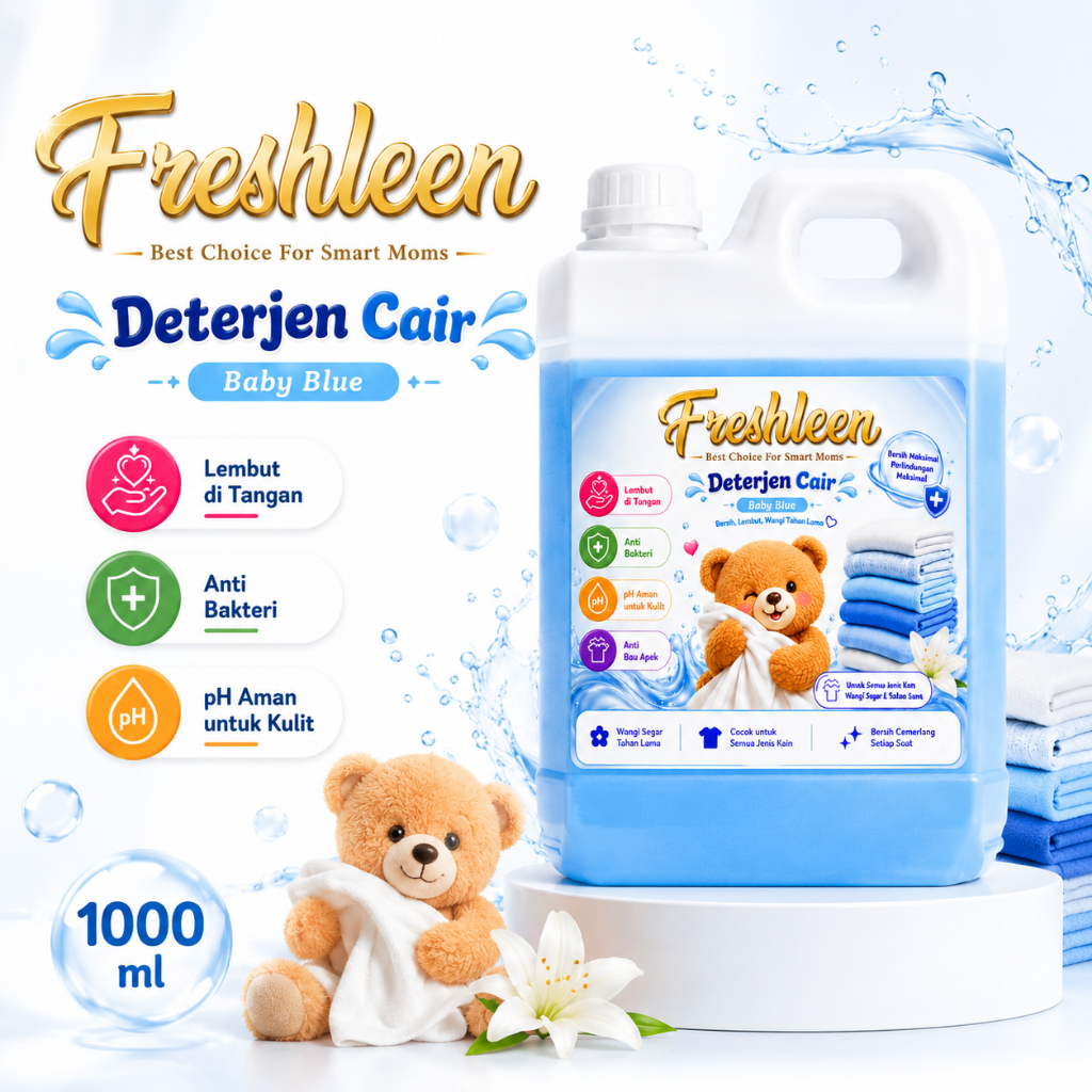 FRESHLEEN Deterjen Cair Baby Blue Botol 1 Liter