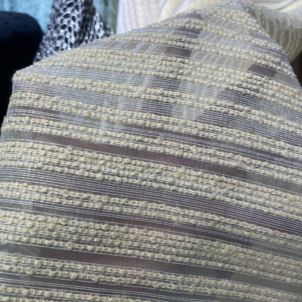 kain organza embos motif salur premium - kain organza motif timbul dv