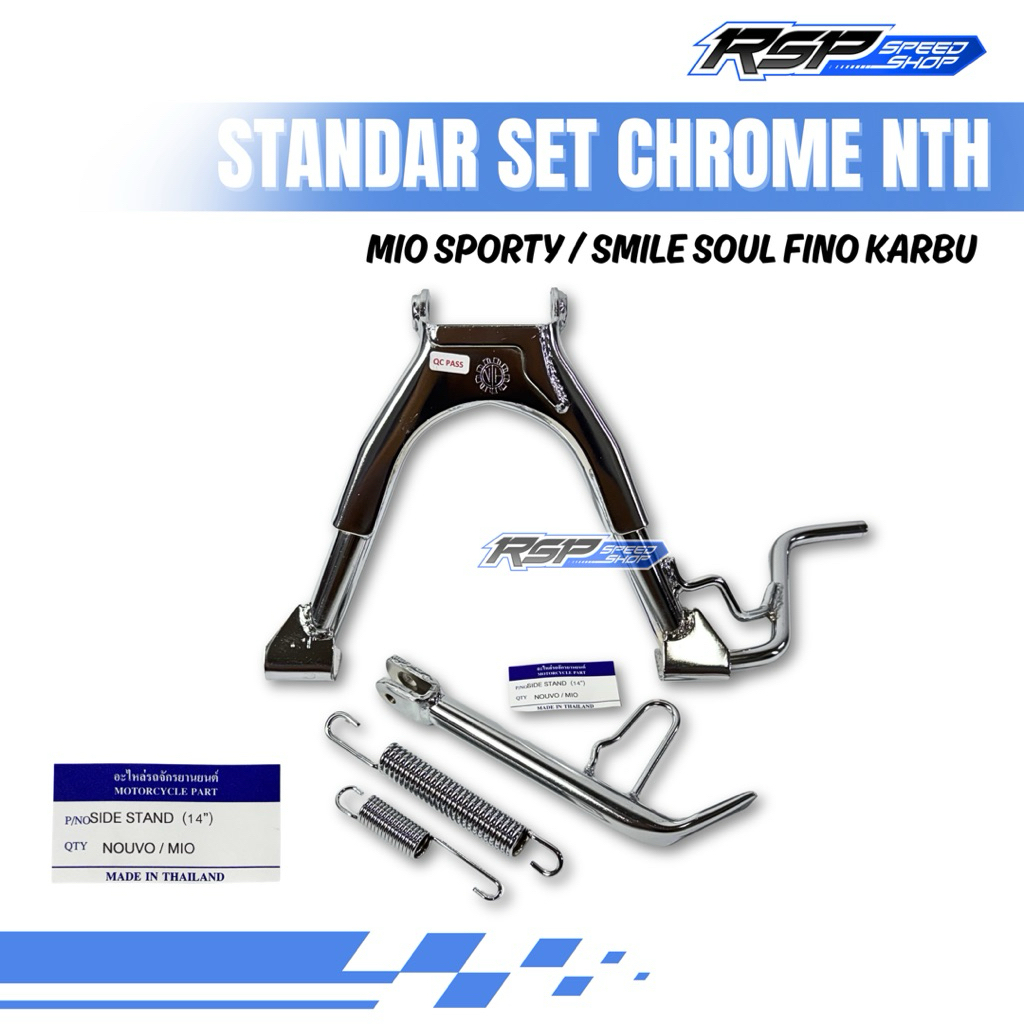 STANDAR 1 DAN 2 SET CHROME MIO SPORTY SMILE FINO SOUL KARBU ORIGINAL NTH THAILAND