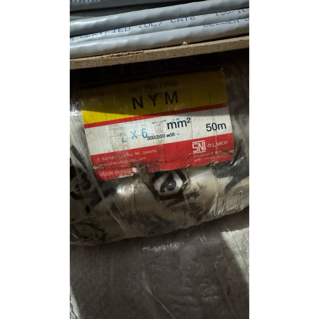 kabel eterna NYM 2x6 panjang 50m