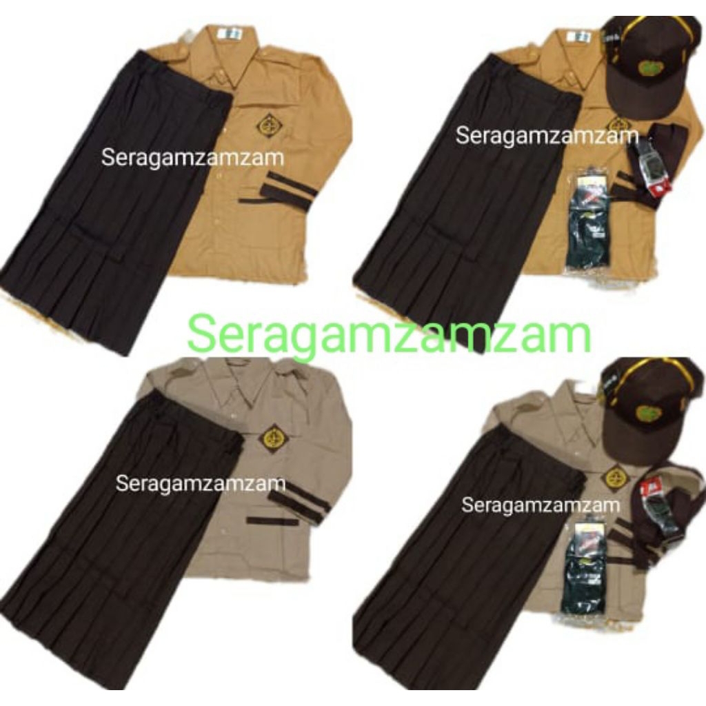 rok panjang baju siaga panjang,setelan Pramuka cewek siaga,setelan siaga sd