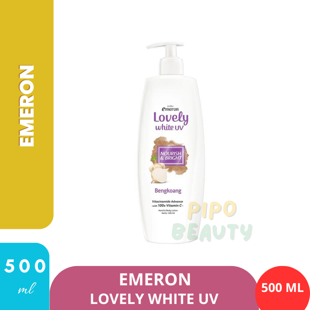 EMERON Handbody Body Lotion Hand & Body Lotion Nourish & Bright (Bengkoang) 500ml
