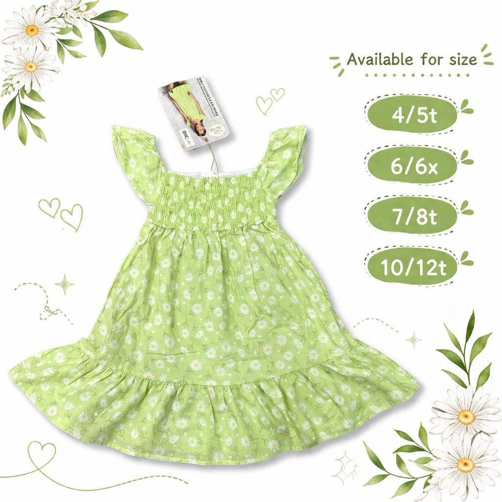 Dress smoke bunga daisy anak