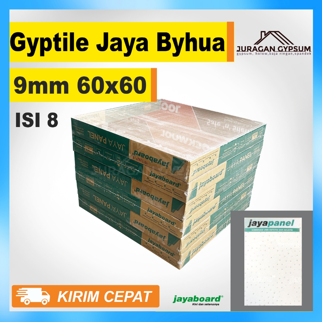 Gyptile Jaya Byhua 9mm 60x60 Texture | Giptile Bihua Jayaboard isi 8