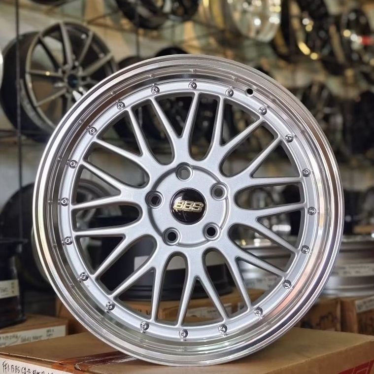 Velg BBS LM Silver Mirror Ring 18 PCD 5x114,3 ET35 – Luxury Sport Style untuk Camry, Accord, Civic