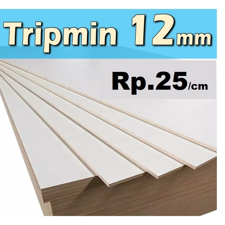 TRIPLEK PUTIH 12mm Harga 25 /cm TRIPLEK MELAMIN 12 mm Putih Doff (Baca Deskripsi Cara Ordernya)