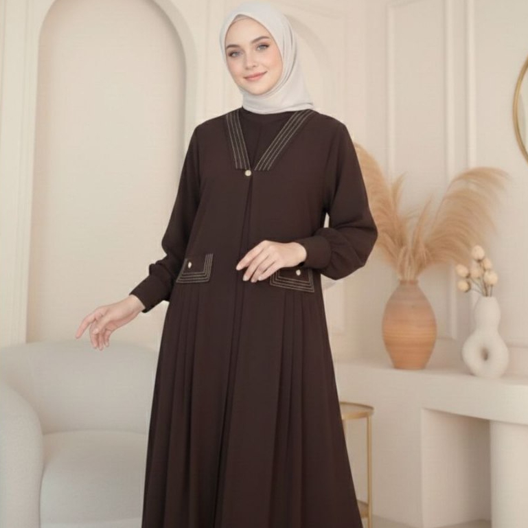 ]Alya] Gamis Abaya Bahan Maxmara Lux Import Kain Halus Adem