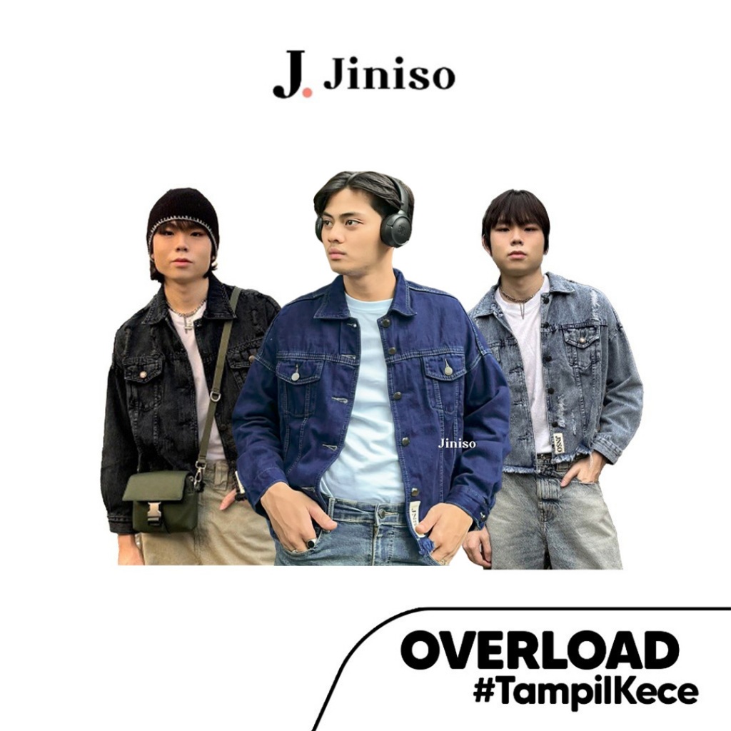 JINISO - Pria Oversize Jaket Jeans
