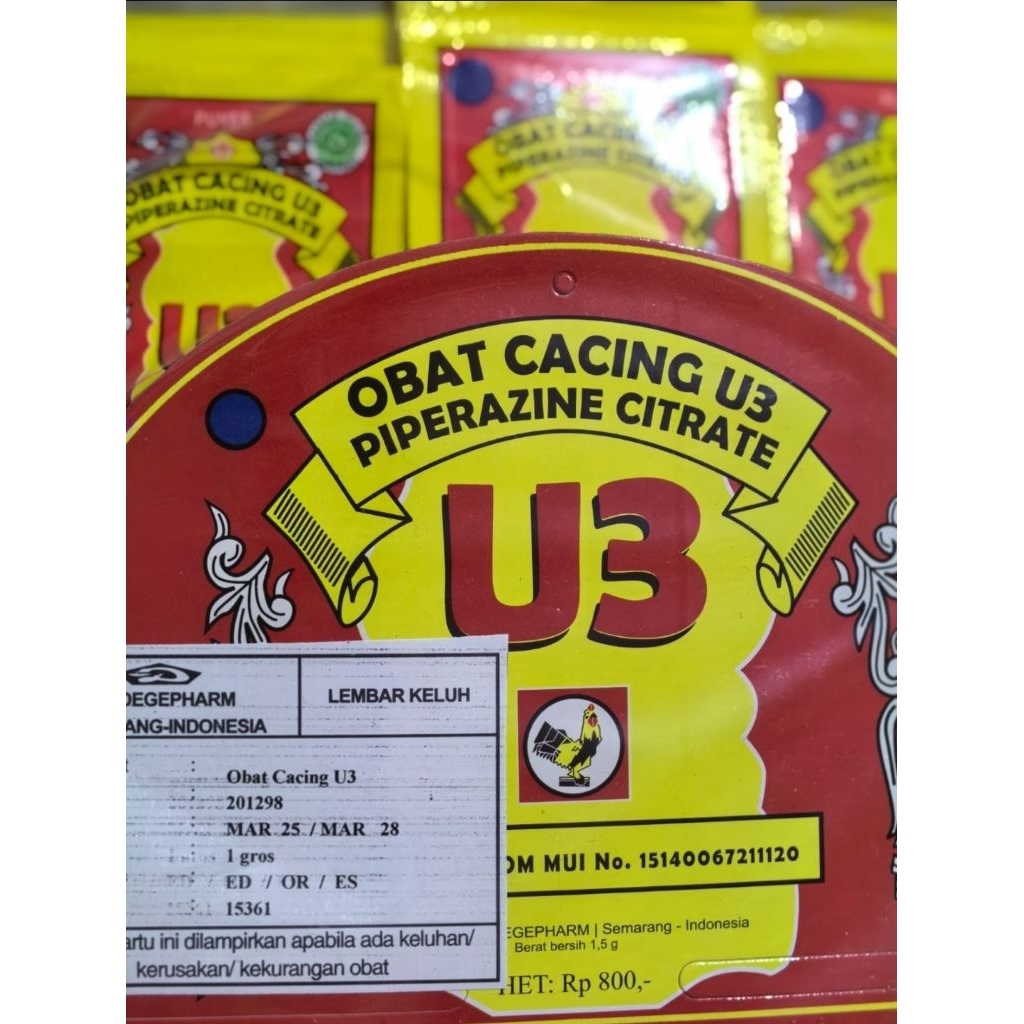 Puyer obat cacing U3 cap jago 1 gros / 12 lusin