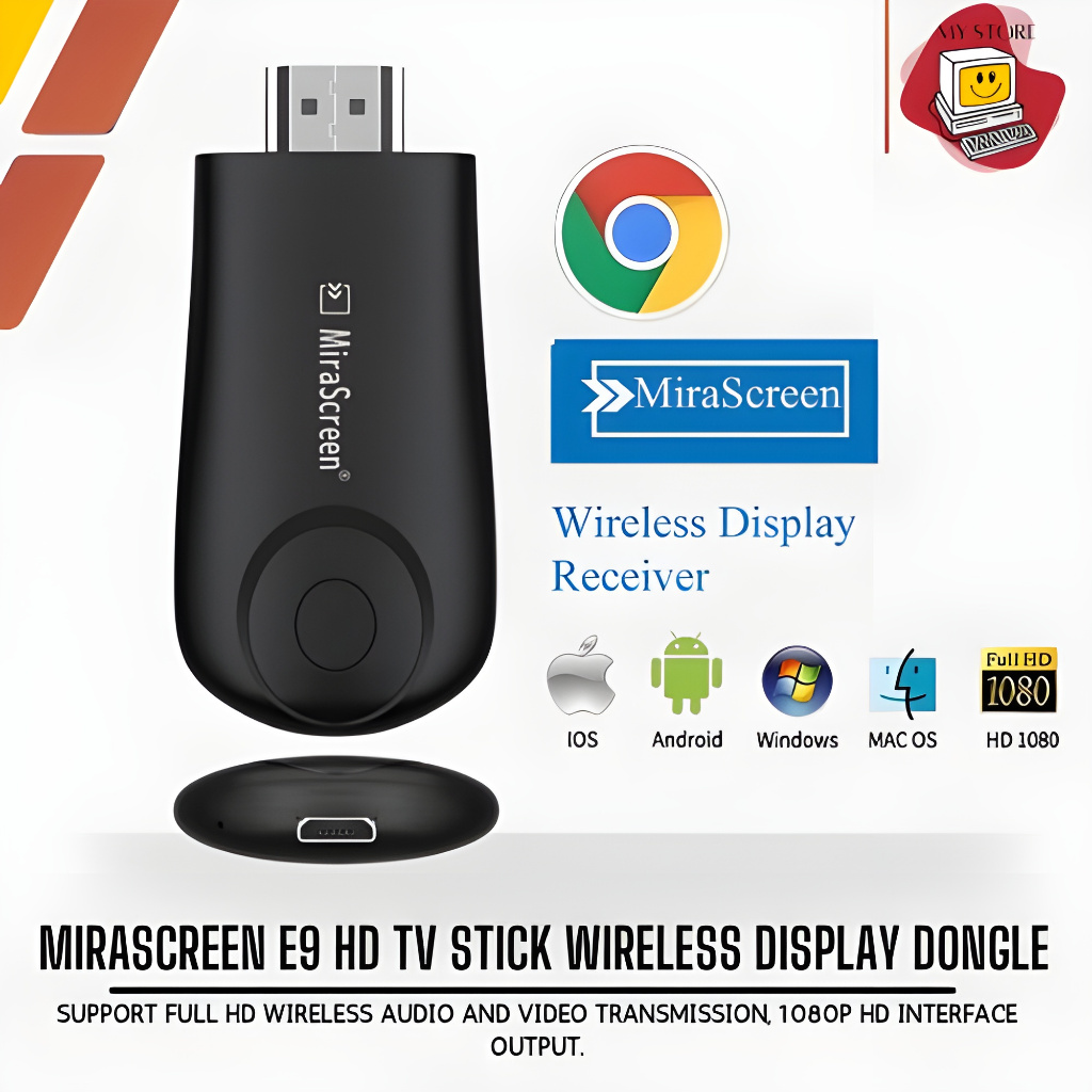 MiraScreen E9 HD TV Stick Wireless Display Dongle 2.4G