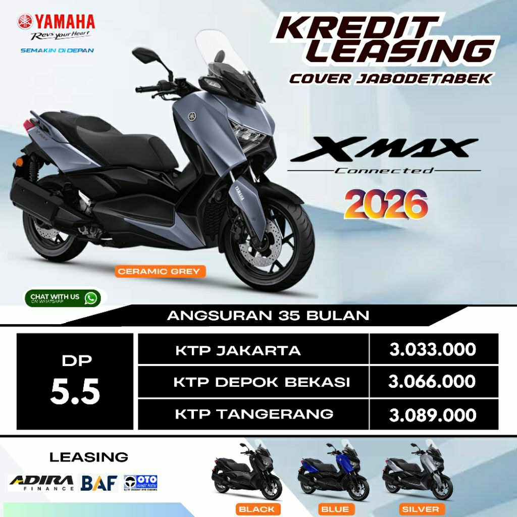Dp Motor Yamaha XMax Connected Kredit Leasing Jakarta Depok Bekasi Tangerang