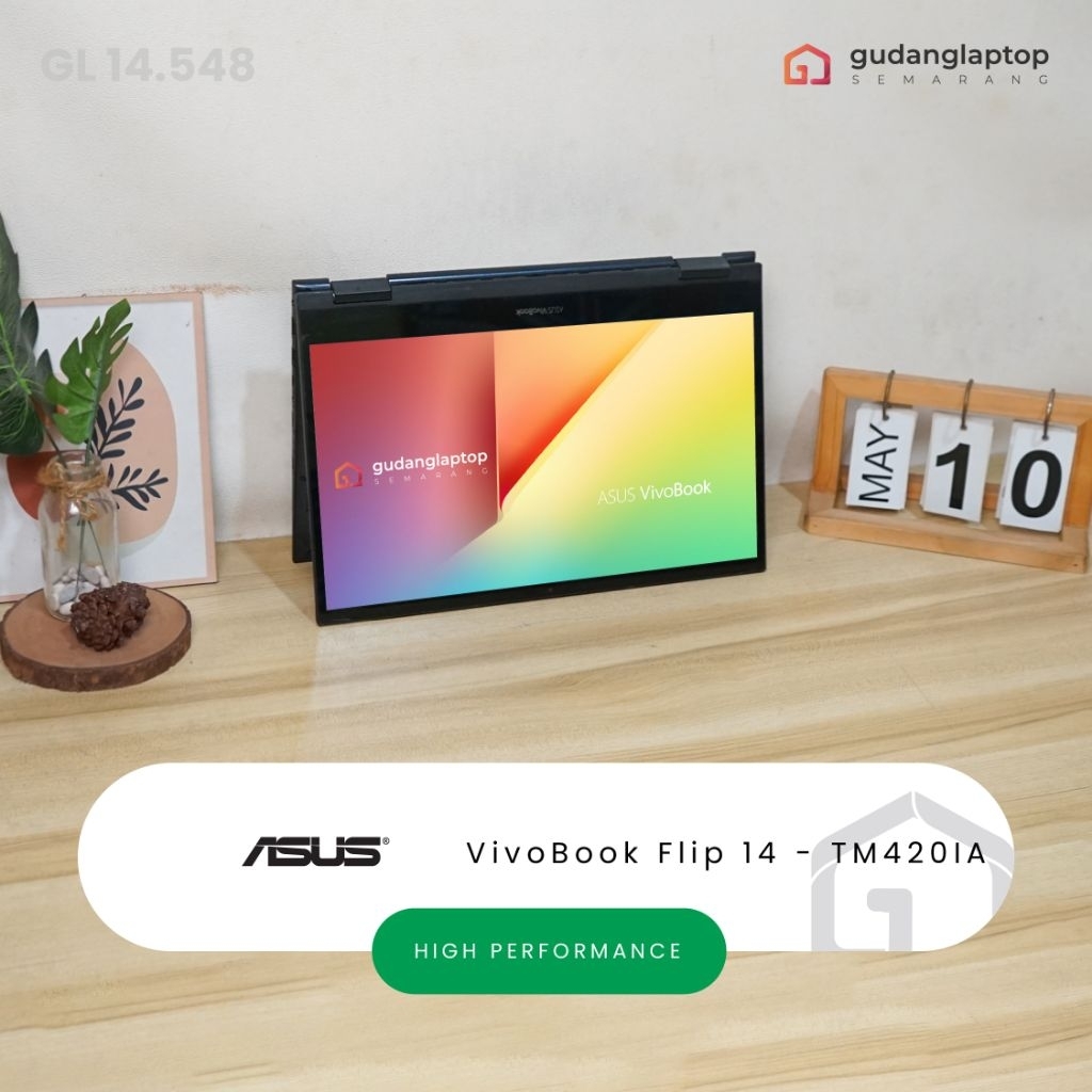 ASUS VivoBook Flip 14 - TM420IA AMD Ryzen 5 - 5500U 8/512 Fingerprint, WebCam, WiFi, Bluetooth, Back