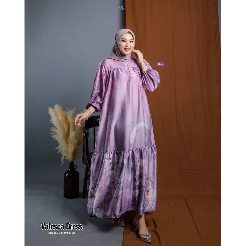 BELVA FASHION - Valesca dress gamis bahan silk premium Allsize