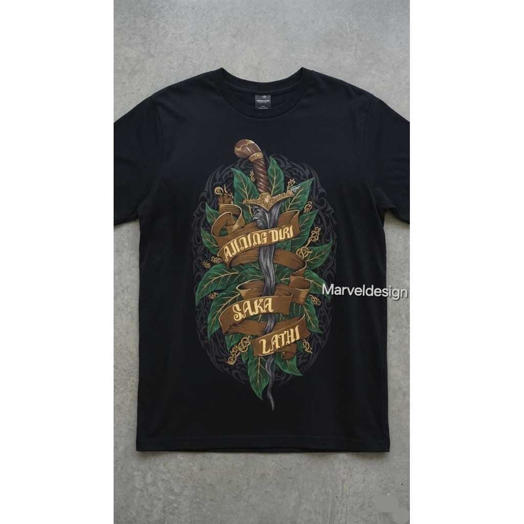 KAOS JAWA KERIS AJINING DIRI SAKA LATHI, KAOS PRIA COTTON COMBED 24S