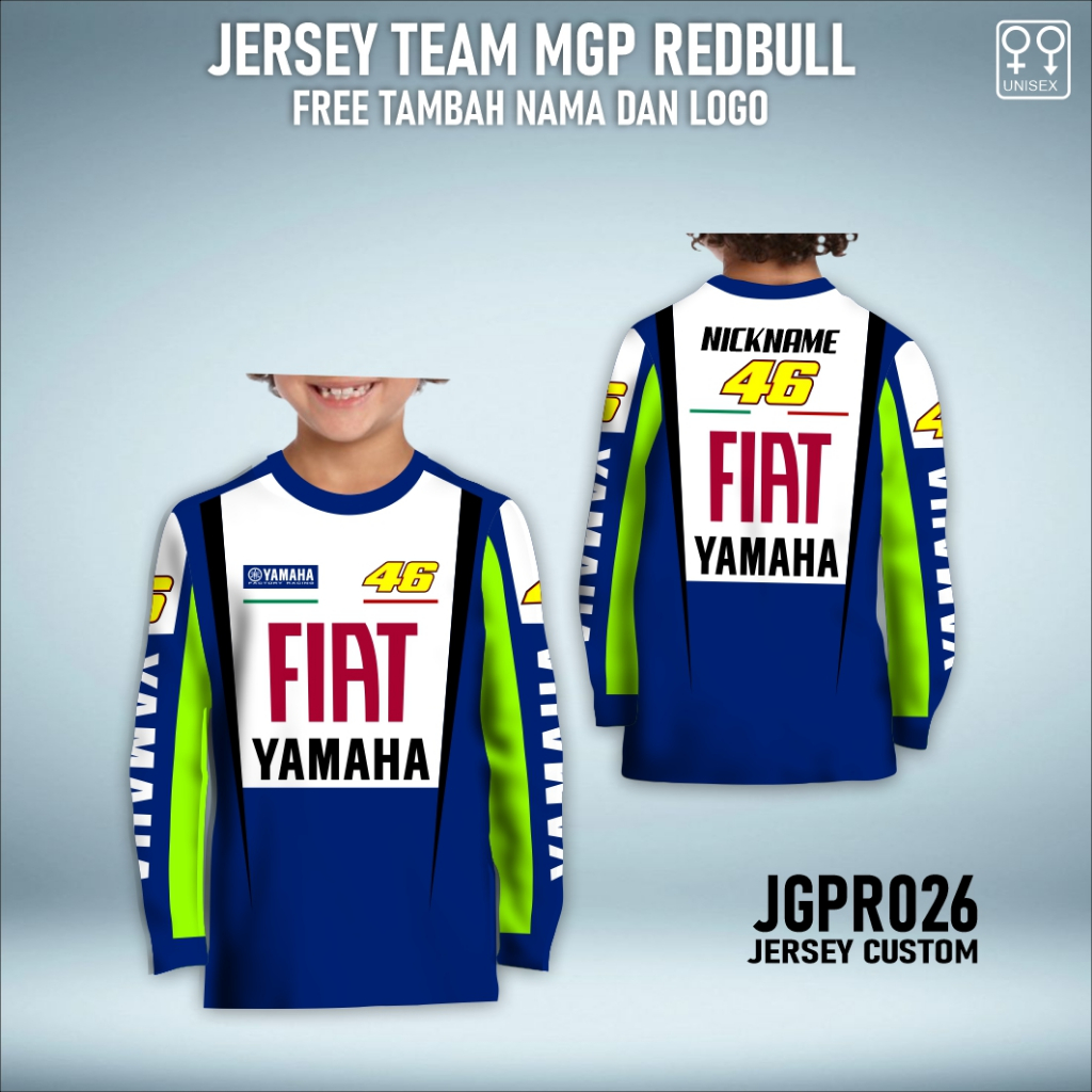 Jersey moto gp baju racing team VR46 kaos anak motogp lengan panjang