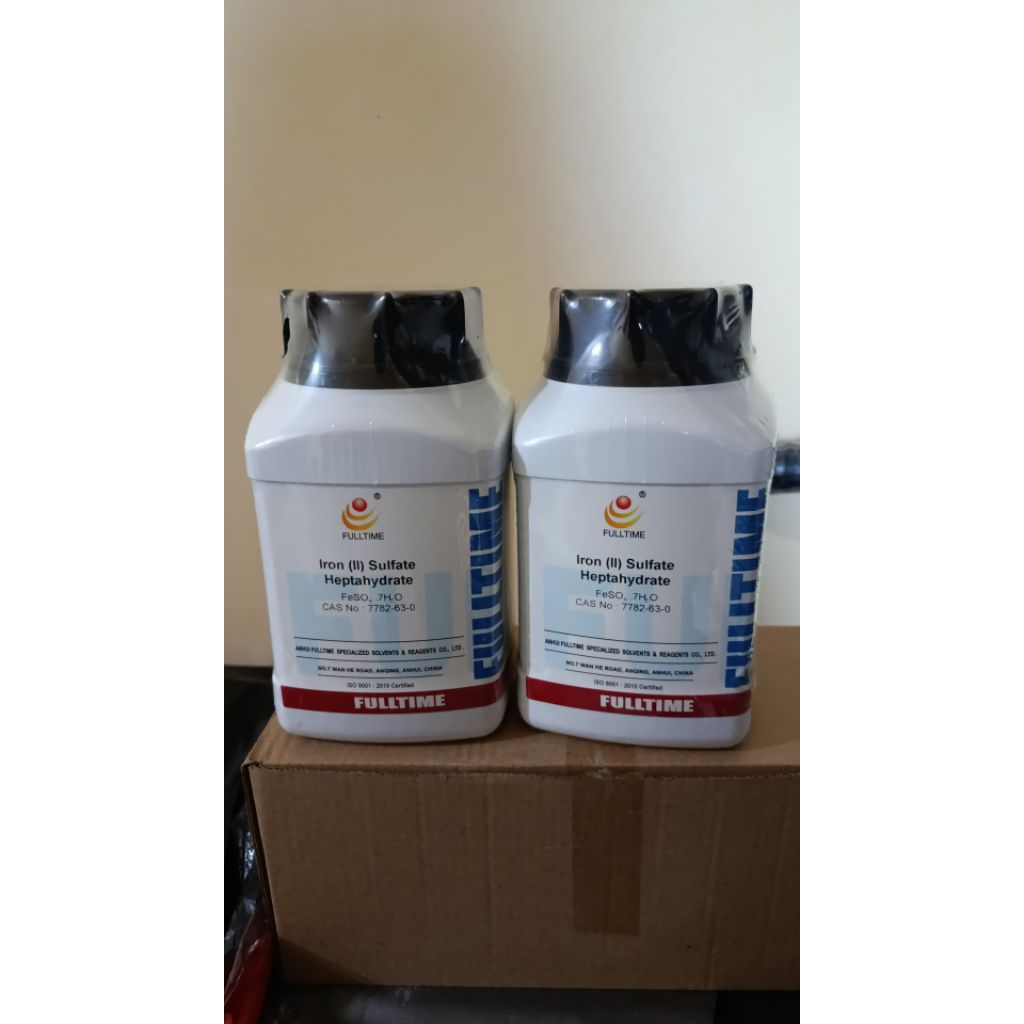 ECER besi II sulfat heptahidrat PA_ ferrous sulfate FeSO4.7H2O analis per 10 gram dan 25 gram