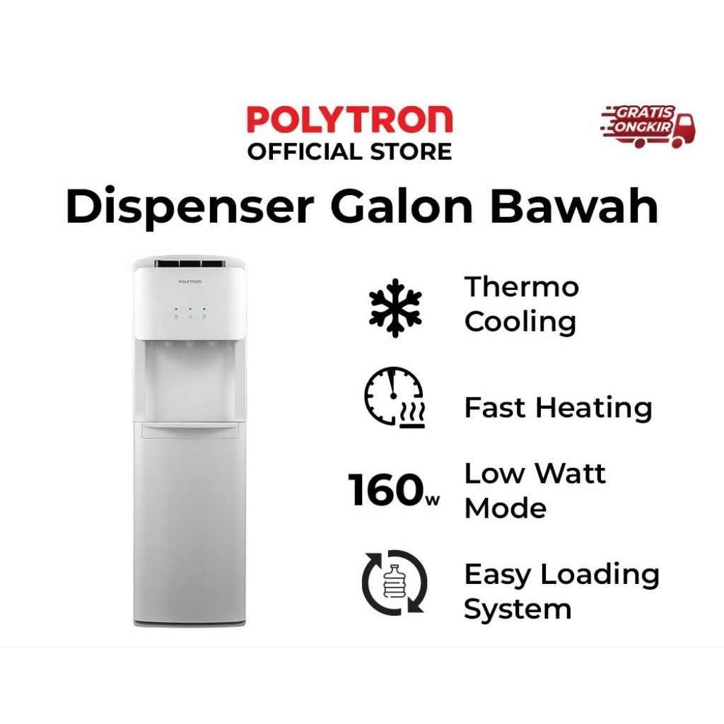 BATAM - POLYTRON PWC600 PWC 600 dispenser air galon bawah putih aesthetic