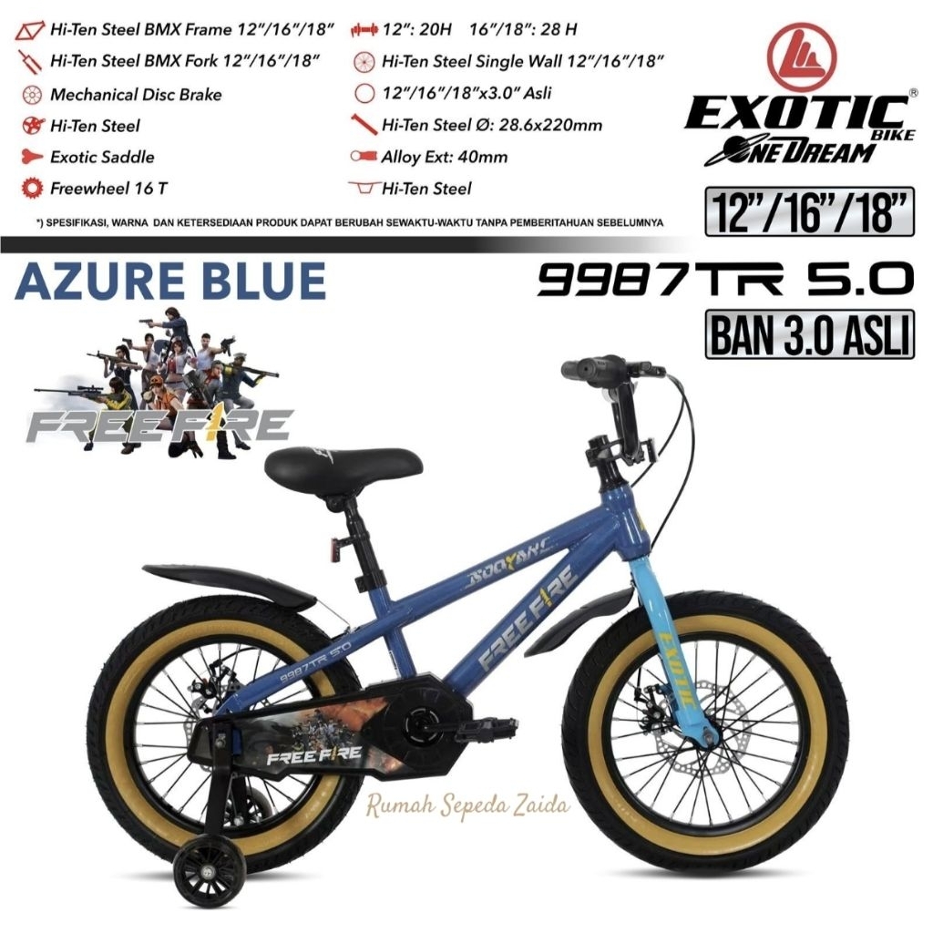 Sepeda anak Bmx Exotic by Pacific model terbaru ban besar ukuran lengkap