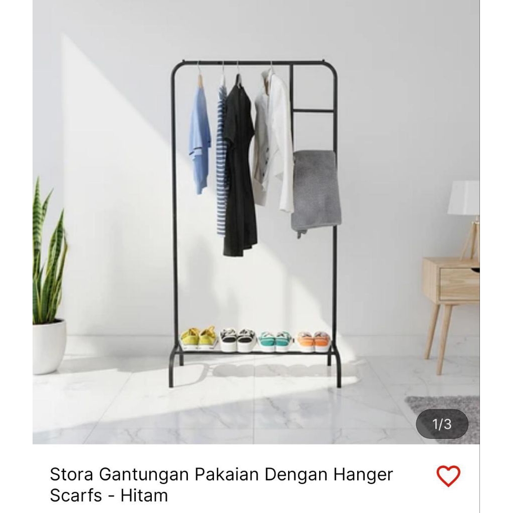 Azko Stora Stand Hanger Gantungan Pakaian di Lengkapi Hanger Scraf