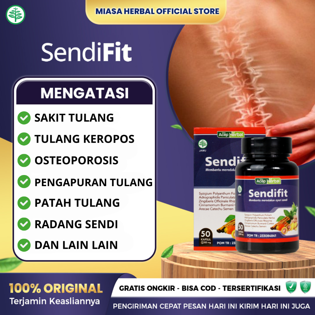 Sendifit 100% Asli Original - Obat Sakit Tulang - Pengapuran Tulang - Sakit Tulang Ekor - Patah Tula